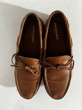 Rancourt Men's Natural Chromexcel Leather Boat Shoes us12 D Made in USA like New
